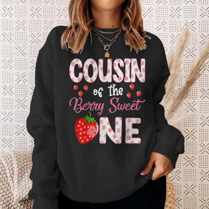 Cousin Of The Berry Sweet One Strawberry First Birthday Sweatshirt Gifts for Her