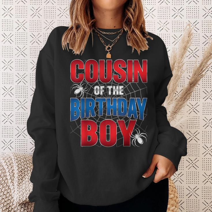 Cousin Of The Birthday Boy Costume Spider Web Birthday Party Sweatshirt Gifts for Her