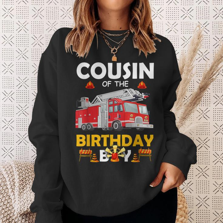 Cousin Of The Birthday Boy Fire Truck Firefighter Party Sweatshirt Gifts for Her
