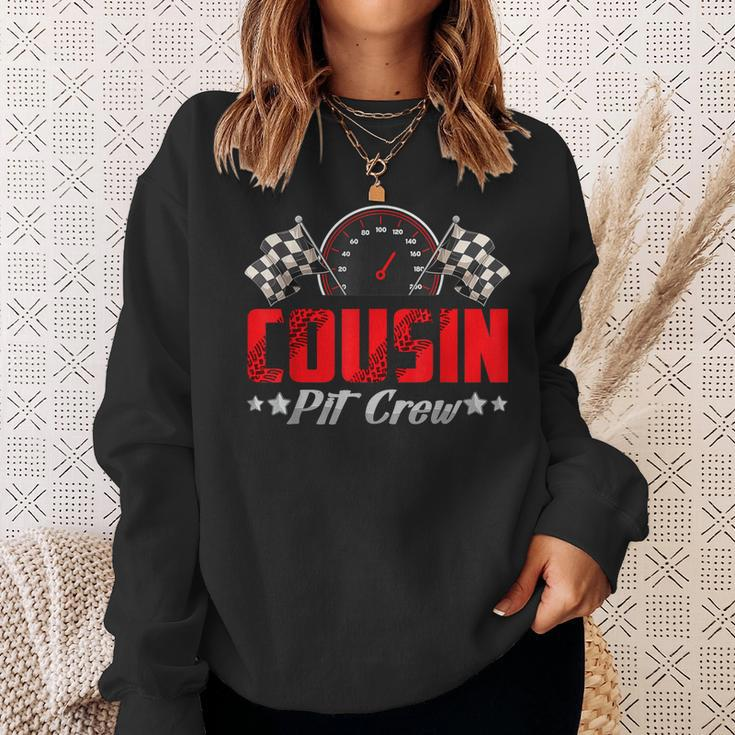 Cousin Pit Crew Birthday Racing Car Family Matching Race Car Sweatshirt Gifts for Her