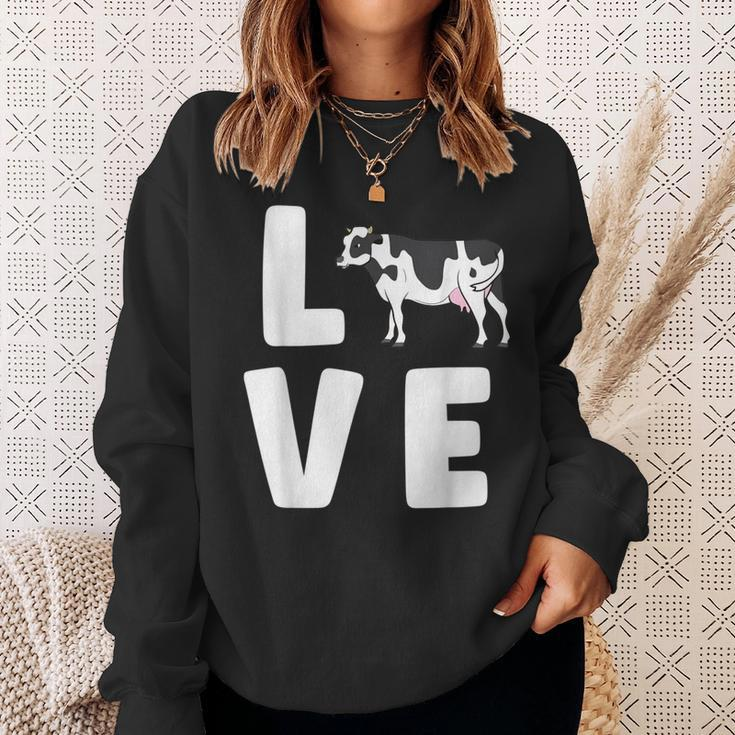 Cows Lover Farm Animal Cow Farmer I Love Cows Sweatshirt Gifts for Her