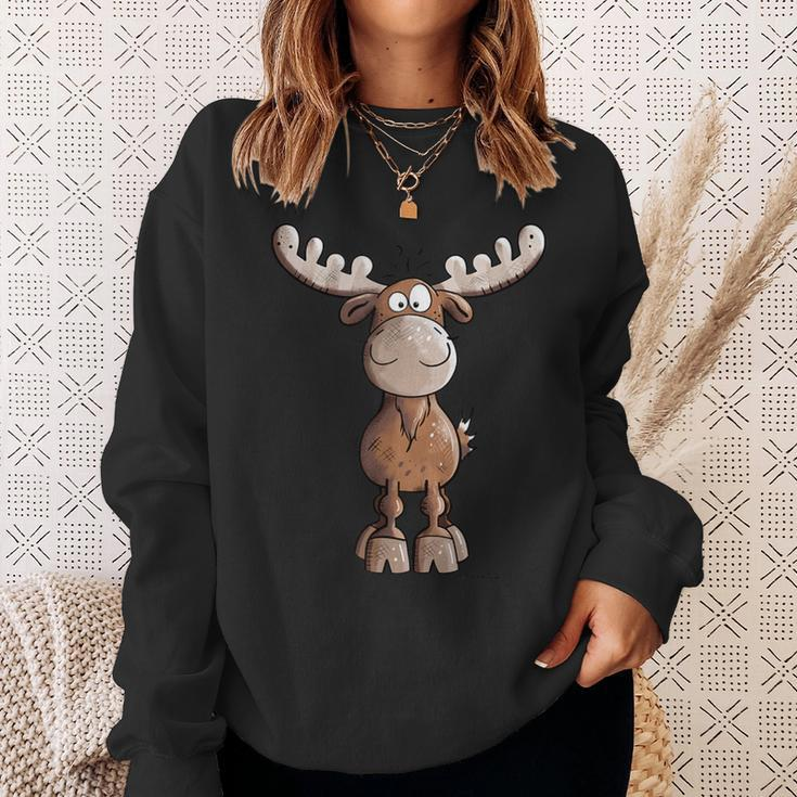 Crazy Elk I Deer Reindeer Fun Hunting Christmas Animal Motif Sweatshirt Geschenke für Sie