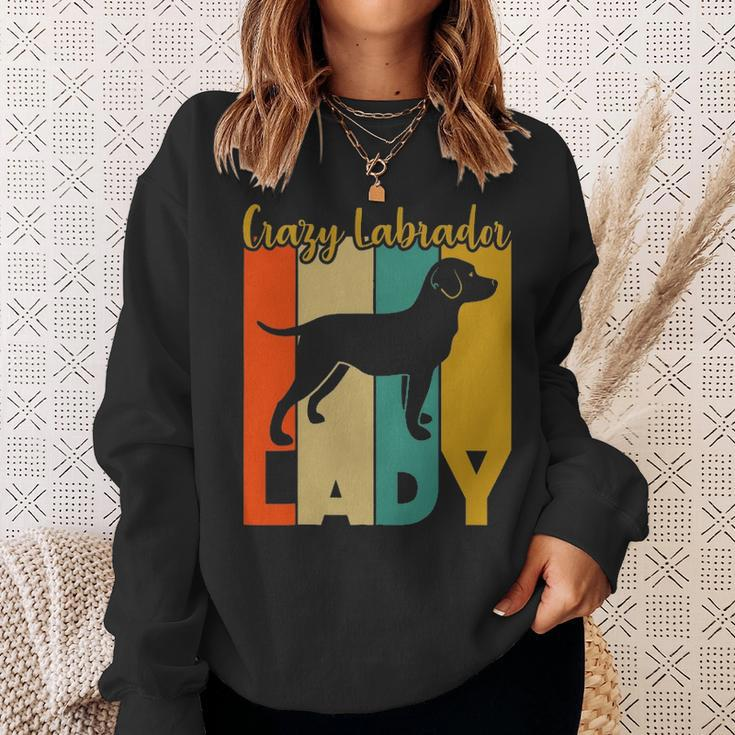 Crazy Labrador Retriever Lady Vintage Sweatshirt Gifts for Her