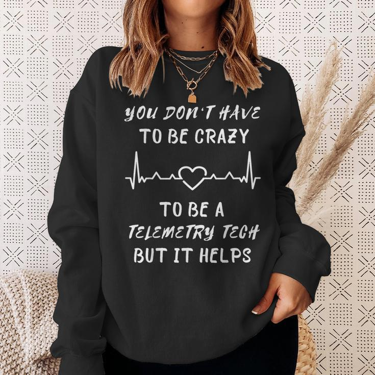 Crazy Telemetry Technician Heartbeat Ekg Puls Analyzing Data Sweatshirt Gifts for Her