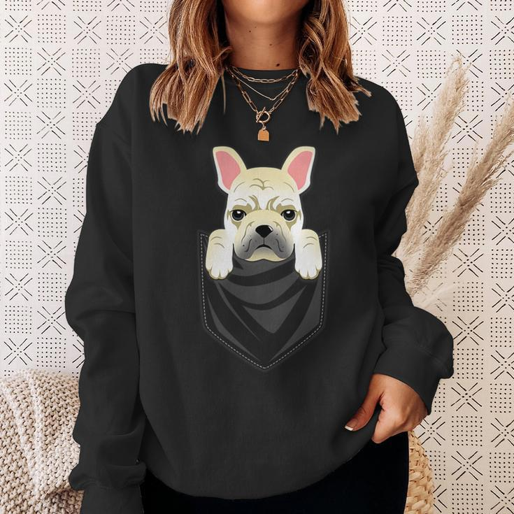 Cream French Bulldog Pocket Graphic Dog Sweatshirt Gifts for Her