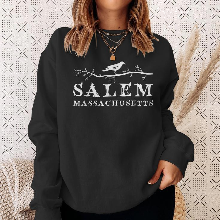 A Crow On Tree Branch Vintage Salem Massachusetts Souvenir Sweatshirt Gifts for Her