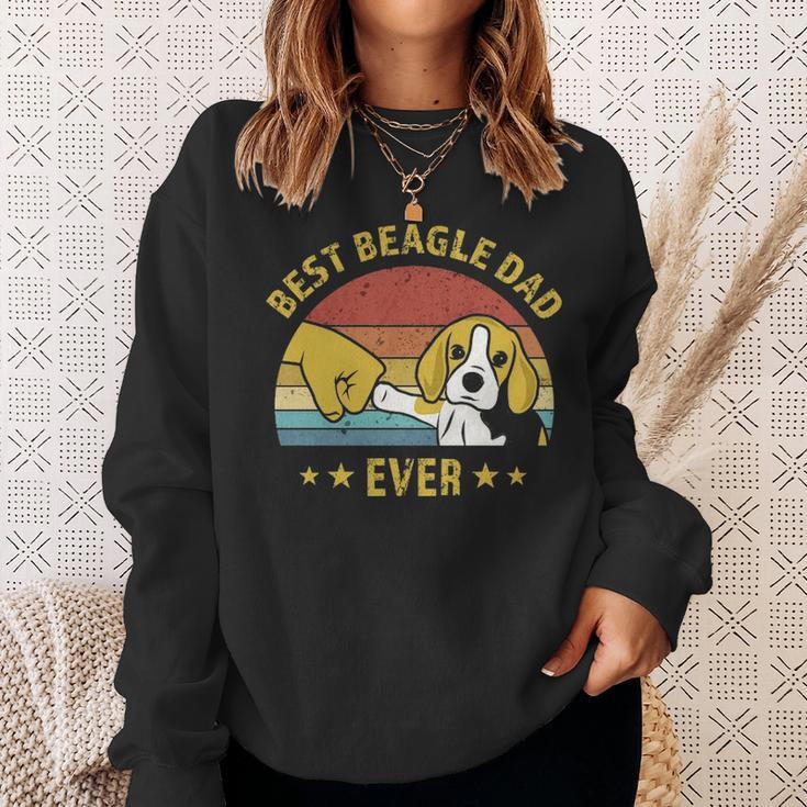 Cute Best Beagle Dad Ever Retro Vintage Puppy Lover Sweatshirt Gifts for Her