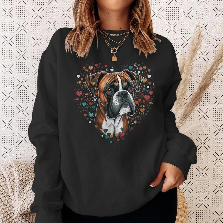 Cute Boxer Dog On Boxer Dog Lover Sweatshirt Gifts for Her