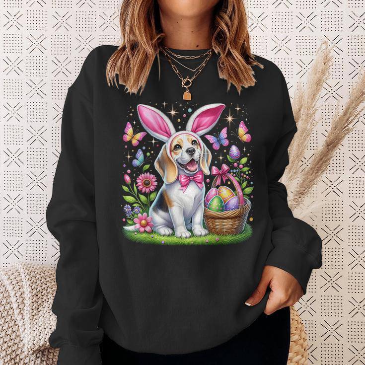 Cute Bunny Beagle Dog Easter Eggs Basket Easter Day Delight Sweatshirt Gifts for Her