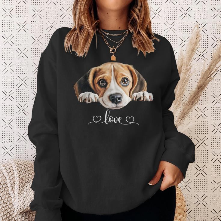 Cute Dog Graphic Love Beagle Puppy Dog Sweatshirt Gifts for Her