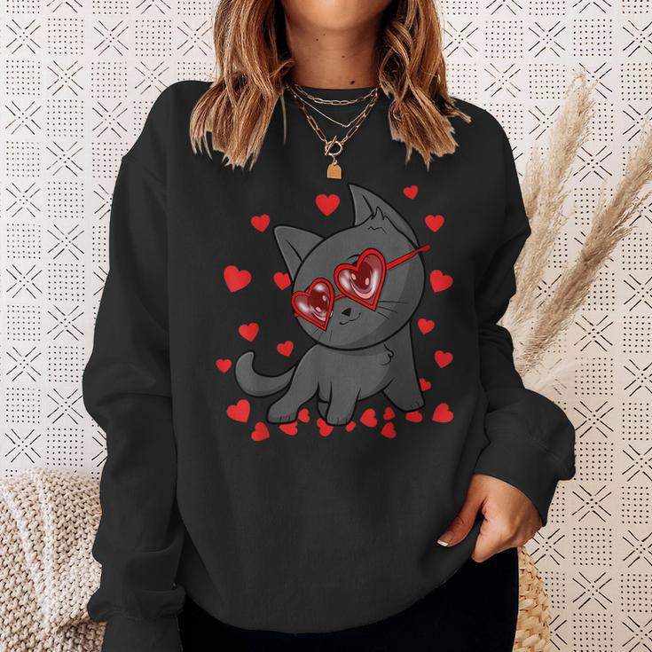 Cute Kitten Vday For Kitty Lovers Cat Valentines Day Sweatshirt Gifts for Her