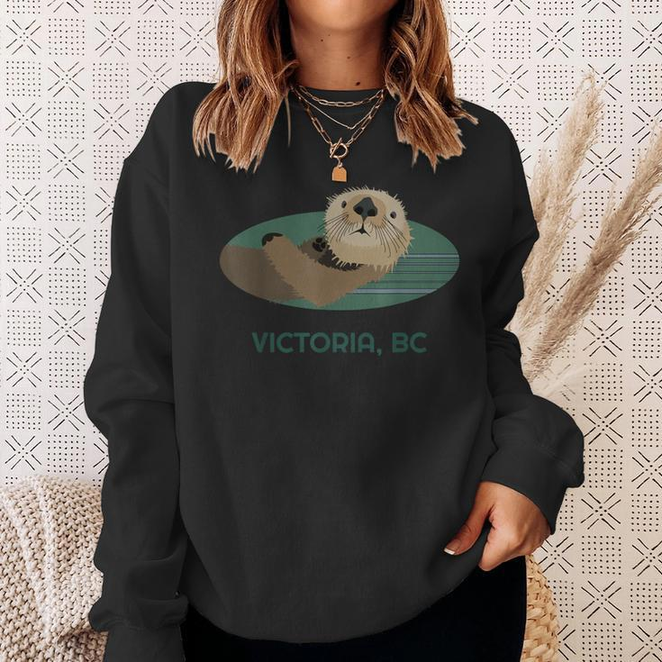 Cute Otter Victoria Bc Coast Resident Fisherman Sweatshirt Gifts for Her
