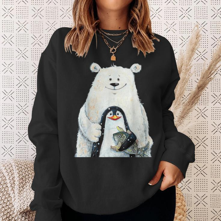 Cute Polar Bear And Penguin Bird Fish Lovers Animal Friends Sweatshirt Gifts for Her