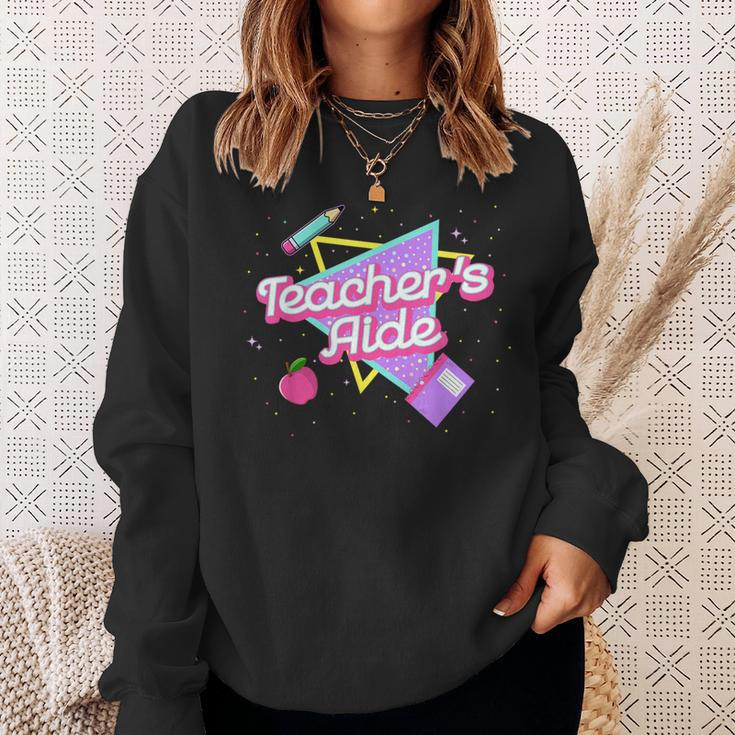 Cute Teacher's Aide 80'S 90'S Back To School Sweatshirt Gifts for Her
