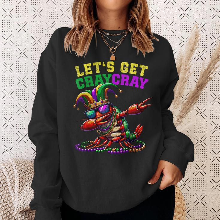 Dabbing Crawfish Costume Mardi Gras Lets Get Cray Cray Sweatshirt Gifts for Her