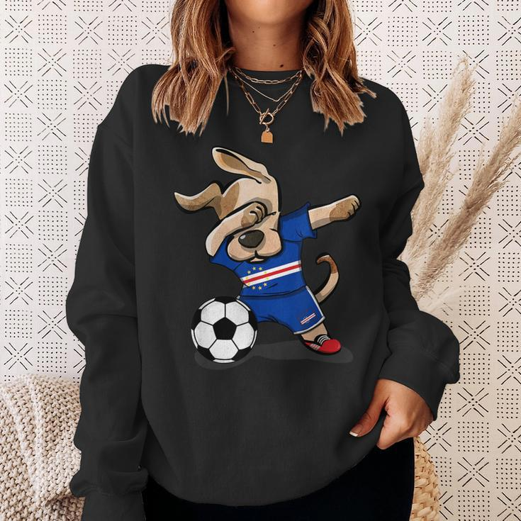 Dabbing Hund Kap Verde Fußball-Fan Trikot, Stolz Blaues Sweatshirt Geschenke für Sie