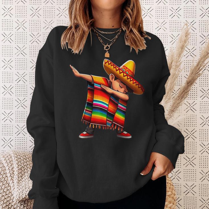 Dabbing Mexican Poncho Cinco De Mayo Boys Sombrero Dab Sweatshirt Gifts for Her