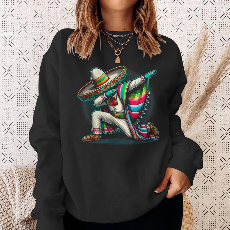 Dabbing Poncho Cinco De Mayo Mexican Sombrero Festival Sweatshirt Gifts for Her