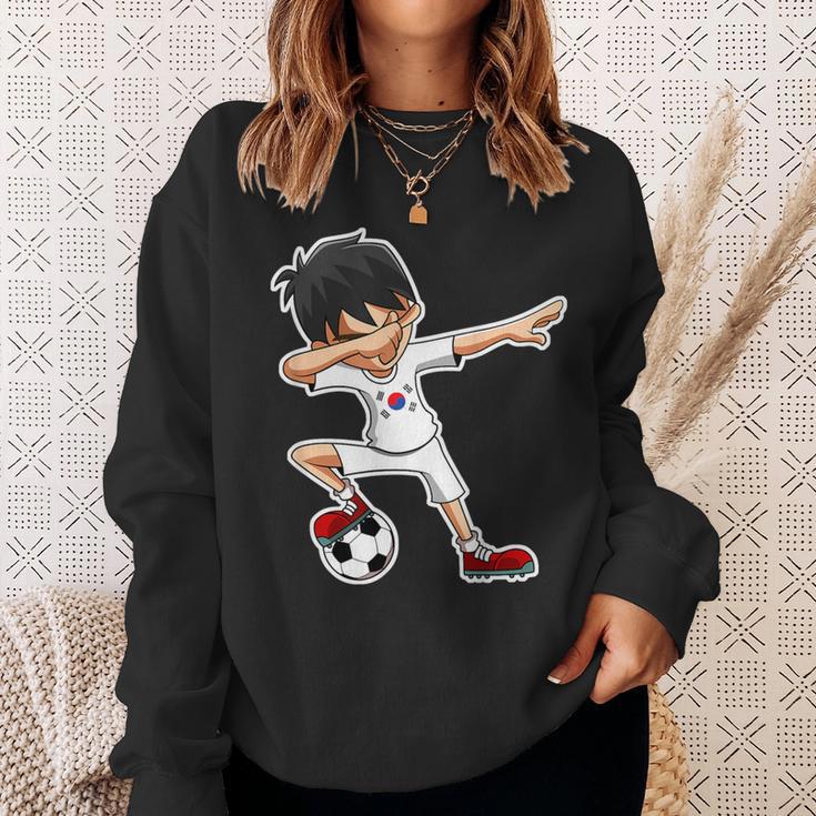 Dabbing Soccer Boy South Korea Korean Flag Jersey Sweatshirt Gifts for Her