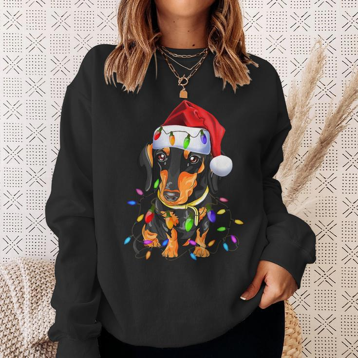 Dachshund Christmas Loves Led Cute Dog Lovers Sweatshirt Gifts for Her