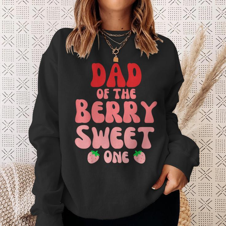 Dad Of The Berry Sweet One Strawberry Birthday 1St For Girl Sweatshirt Gifts for Her