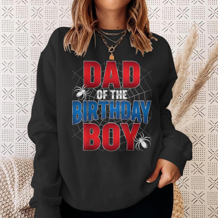 Dad Of The Birthday Boy Costume Spider Web Birthday Party Sweatshirt Gifts for Her