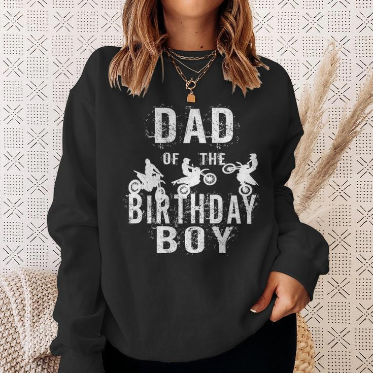 Dad Of The Birthday Boy Dirt Bike B Day Party Sweatshirt Gifts for Her