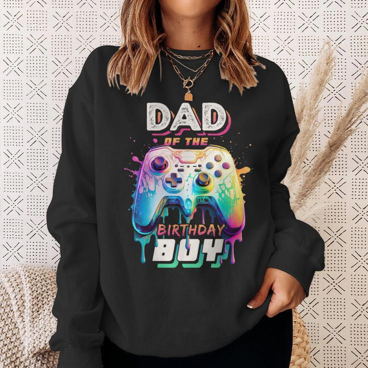 Dad Of The Birthday Boy Matching Video Game Birthday Party Sweatshirt Gifts for Her