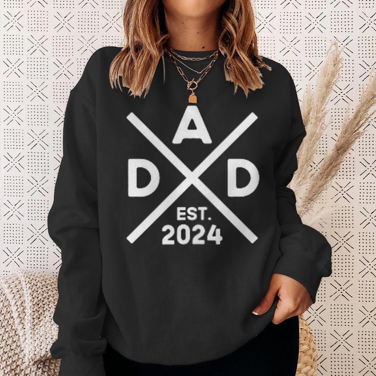 Dad Est 2024 Saltire Dad 24 Logo Level Up To Dad 2024 Sweatshirt Geschenke für Sie