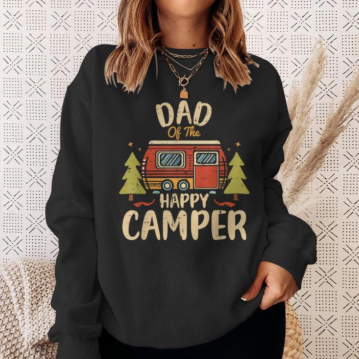 Dad Of Happy Camper 1St Birthday Party Retro Dad Sweatshirt Gifts for Her