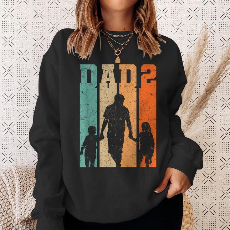 Dad Hoch 2 Zwei Papa Son Tocher Sweatshirt Geschenke für Sie