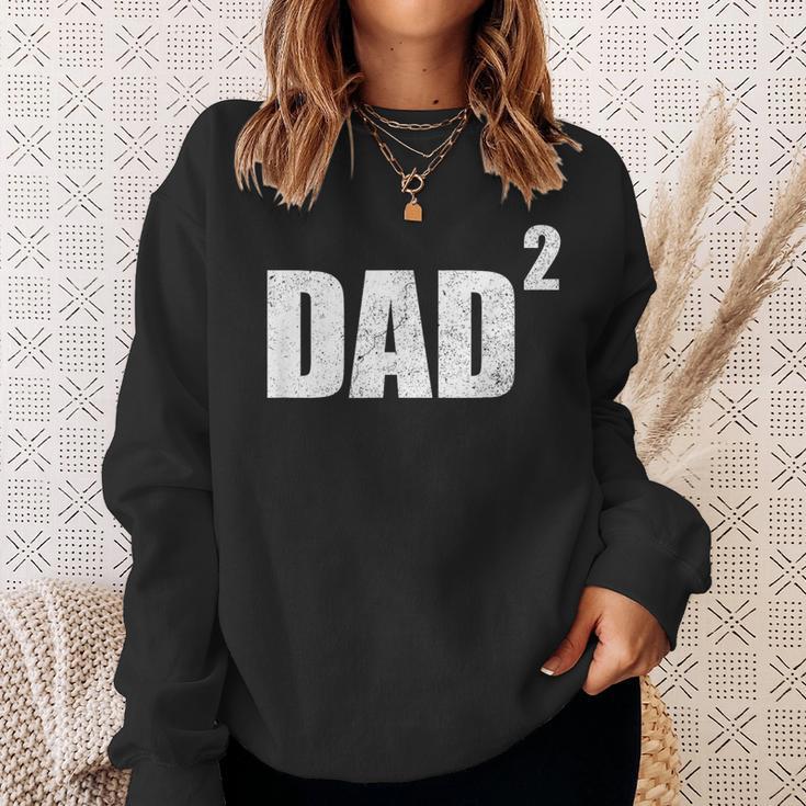 Dad Squared Second Pregnancy Announcement 2 Kid Sweatshirt Gifts for Her