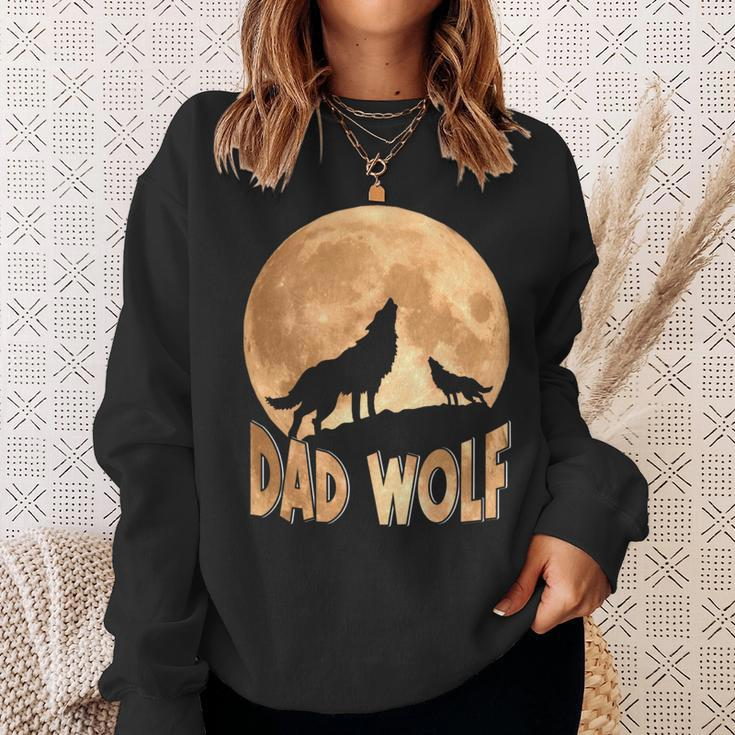 Dad Wolf Happy Father's Day Matching Wolf Lover Sweatshirt Gifts for Her