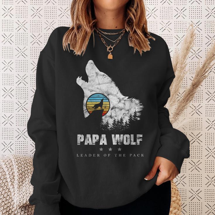 Dad Wolf Rudelführer Father's Day Wolfs intage Sweatshirt Geschenke für Sie