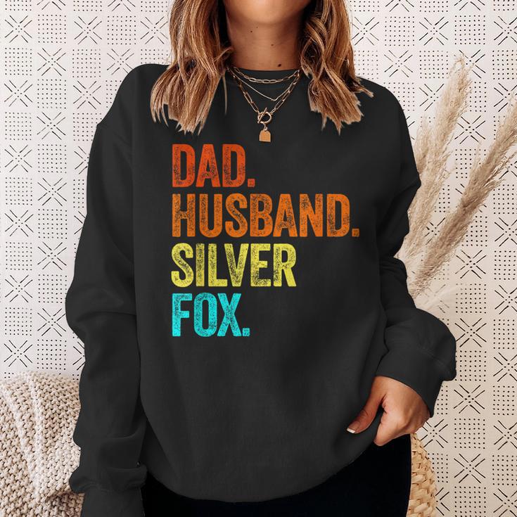 Daddy Husband Silver Fox Fathers Day Birthday Gray Hair Grey Sweatshirt Gifts for Her