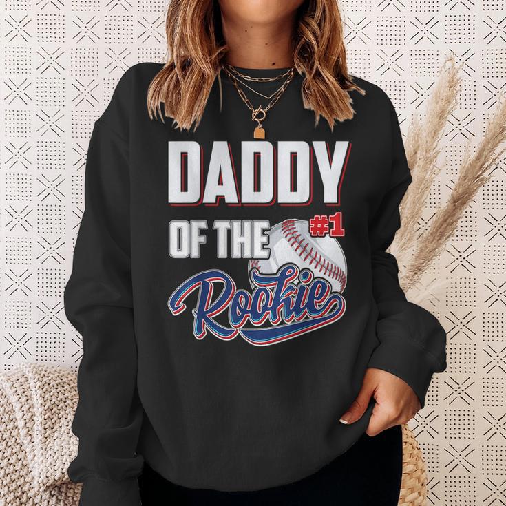 Daddy Of Rookie 1 Years Old Team 1St Birthday Baseball Sweatshirt Gifts for Her