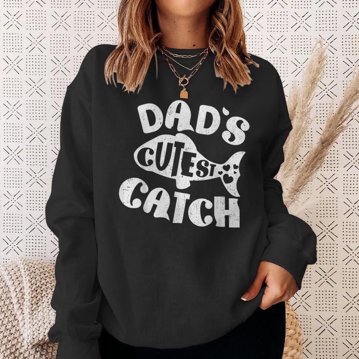 Dad's Cutest Catch Fishing Daddy Son Matching Fathers Day Sweatshirt Gifts for Her