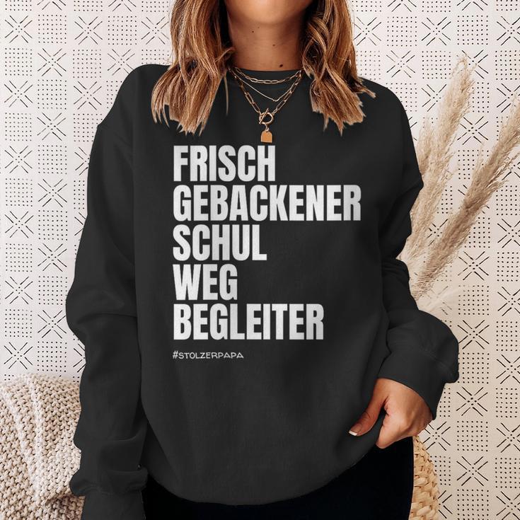 Damen I Dötzchen Papa Begleitung Einschulung Mit-Ausschnitt Sweatshirt Geschenke für Sie