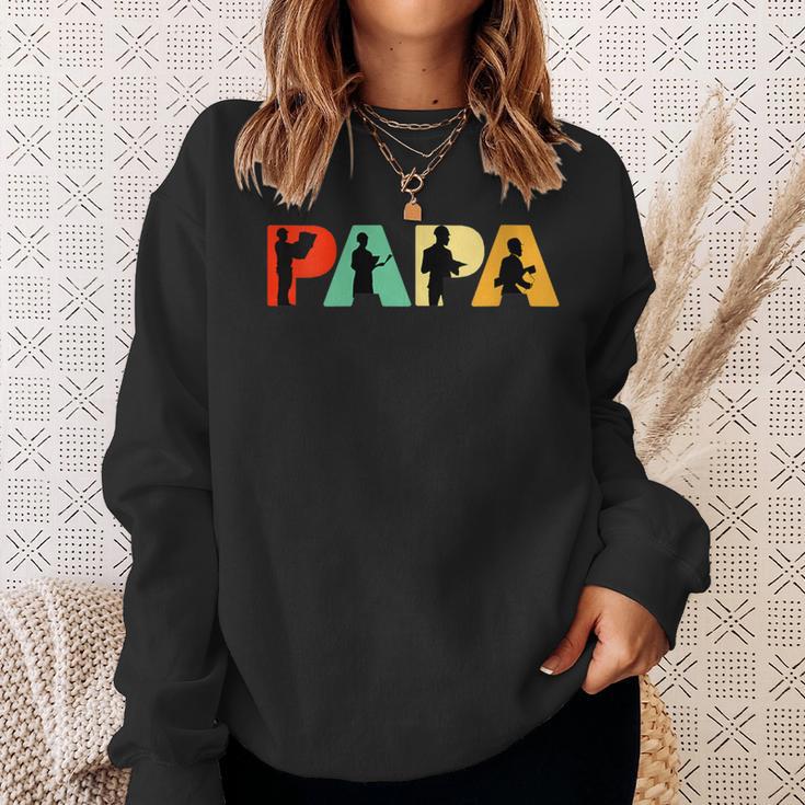 Damen Lustigesatertagsgeschenk Lustiger Architektenvater Papa Architekt Mit-Ausschnitt Sweatshirt Geschenke für Sie