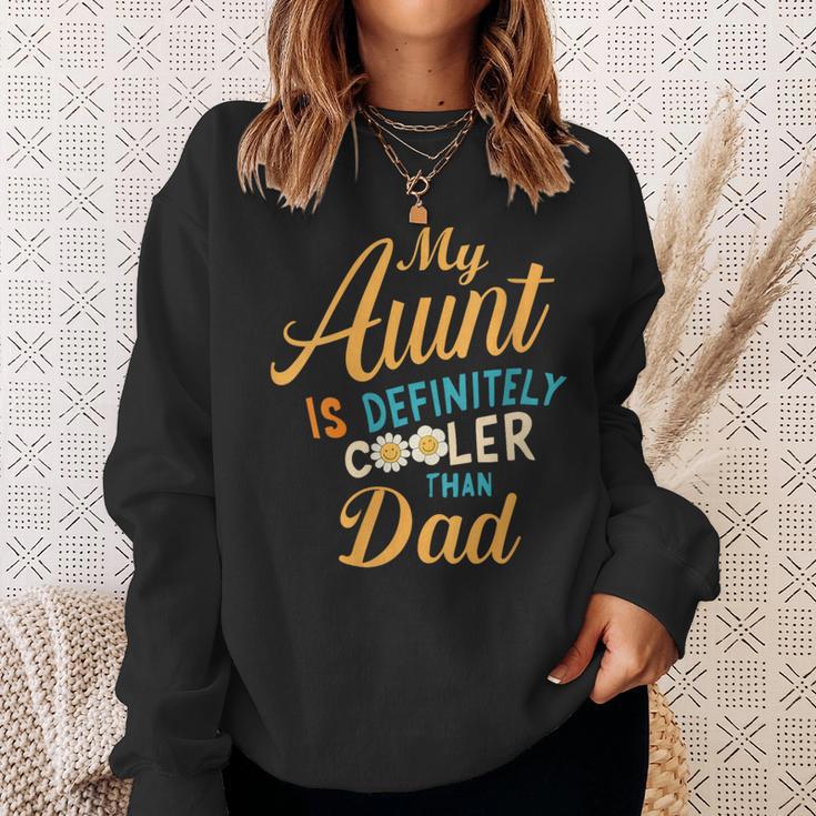 Damen Meine Tante Ist Definitiv Cooler Als Meine Papa- Mit-Ausschnitt Sweatshirt Geschenke für Sie