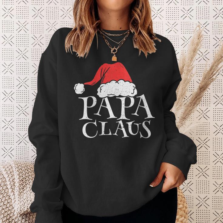 Damen Papa Claus Lustige Weihnachten Weihnachtsmannaterintage Mit-Ausschnitt Sweatshirt Geschenke für Sie