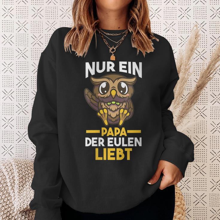 Damen Papaateratertag Eulen Mit-Ausschnitt Sweatshirt Geschenke für Sie