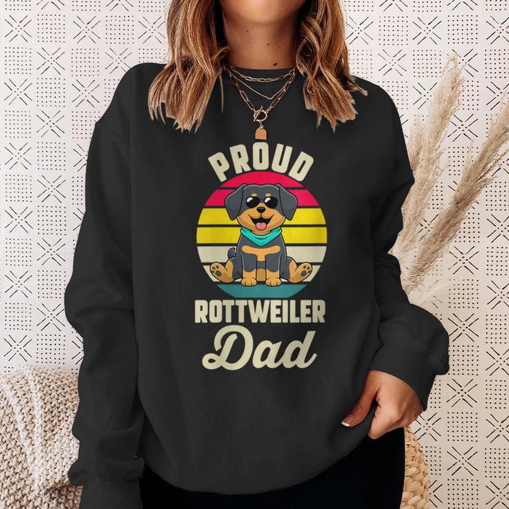 Damen Stolzer Rottweiler Papa Rottweiler Papa Mit-Ausschnitt Sweatshirt Geschenke für Sie