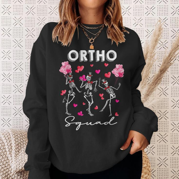 Dancing Skeleton Ortho Squad Orthopedic Valentine's Day Sweatshirt Gifts for Her