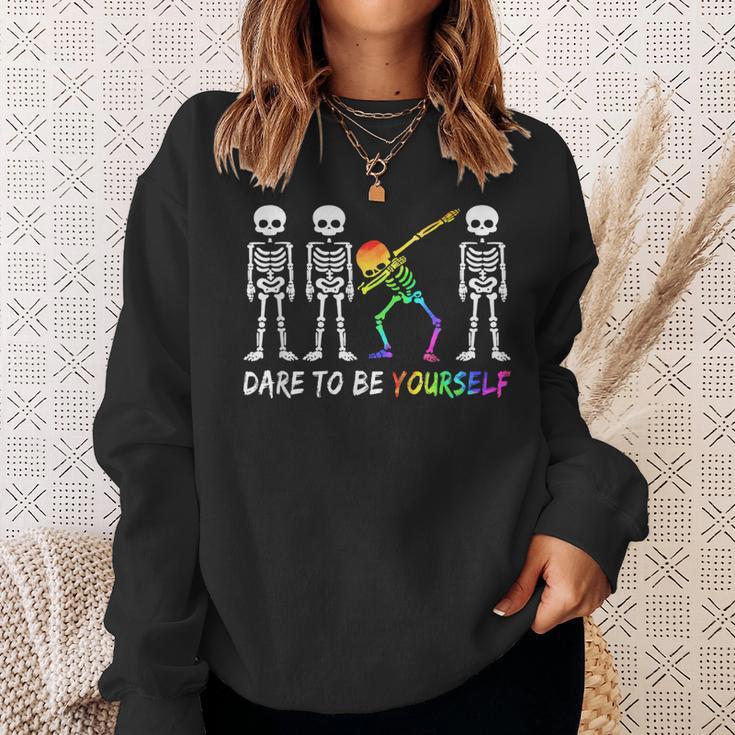 Dare To Be Yourself Cute Lgbt Pride Sweatshirt Gifts for Her