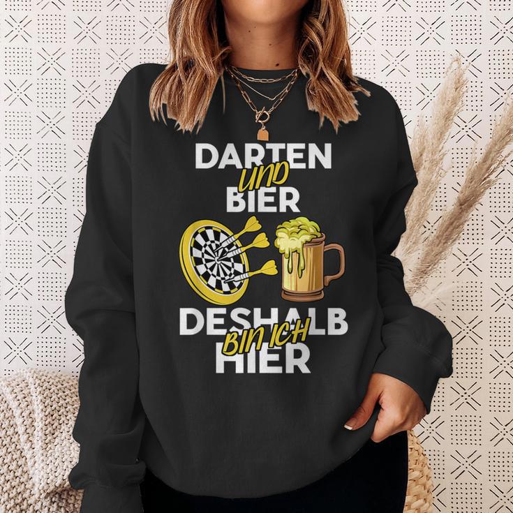 Darten Und Bier Darum Bin Ich Hier Darts Player Sweatshirt Geschenke für Sie