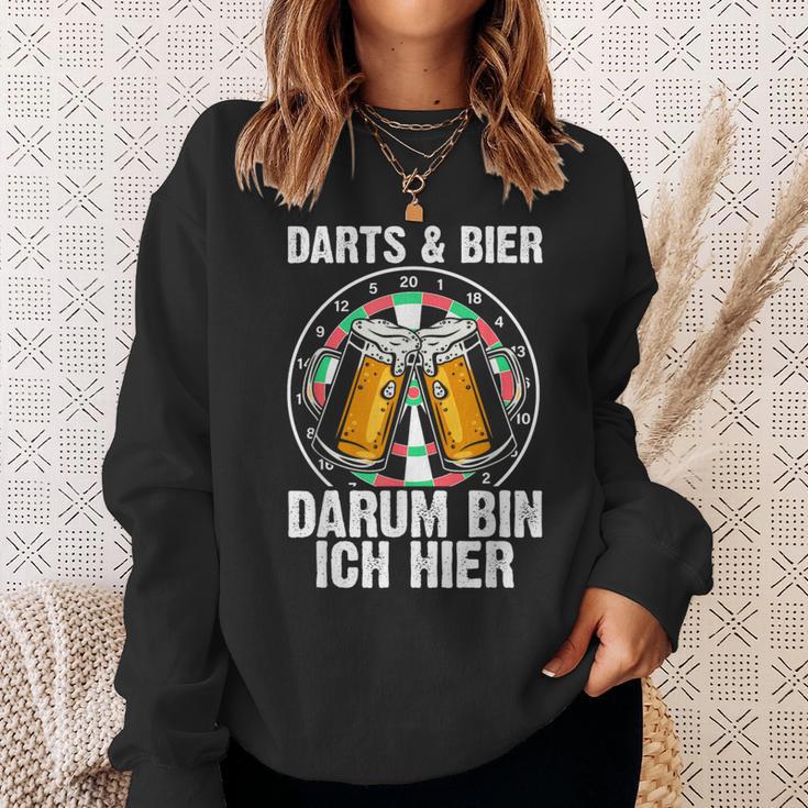 Darts Und Bier Darum Bin Ich Hier Dartspieler Sweatshirt Geschenke für Sie