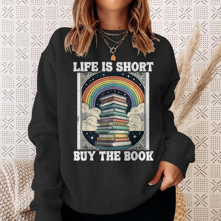 Das Leben Ist Kurz Aber Das Buch Bücher Lesen Sweatshirt Geschenke für Sie