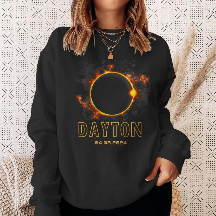 Dayton Ohio Total Solar Eclipse 2024 April 8Th Souvenir Sweatshirt Gifts for Her
