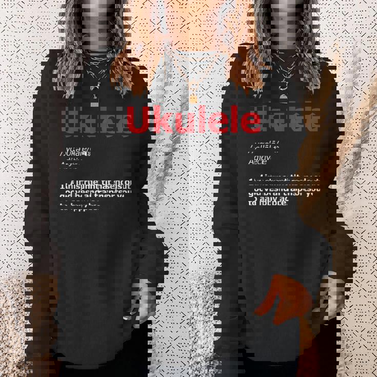 Definition Ukulele Hawaiian Guitar Musician Uke Acoustic Sweatshirt Gifts for Her